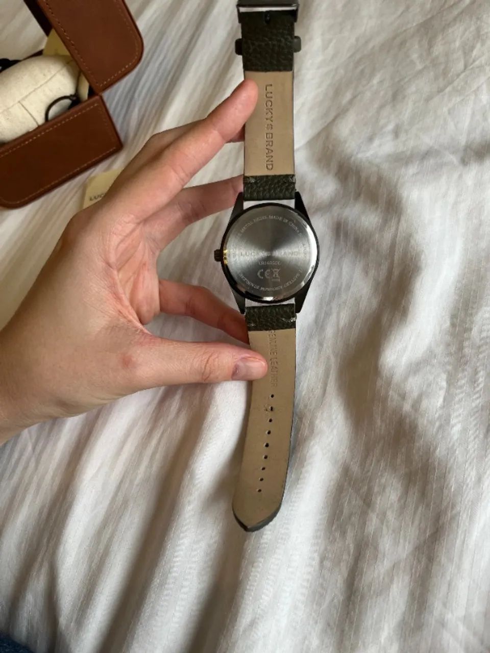 relógio masculino com pulseira de couro legítimo verde 40mm - Foto 2