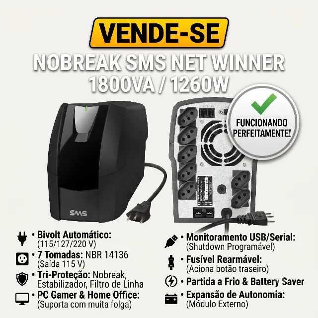 Nobreak SMS Net Winner 1800VA