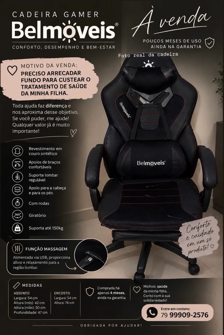 Cadeira Gamer Premium - Foto 2