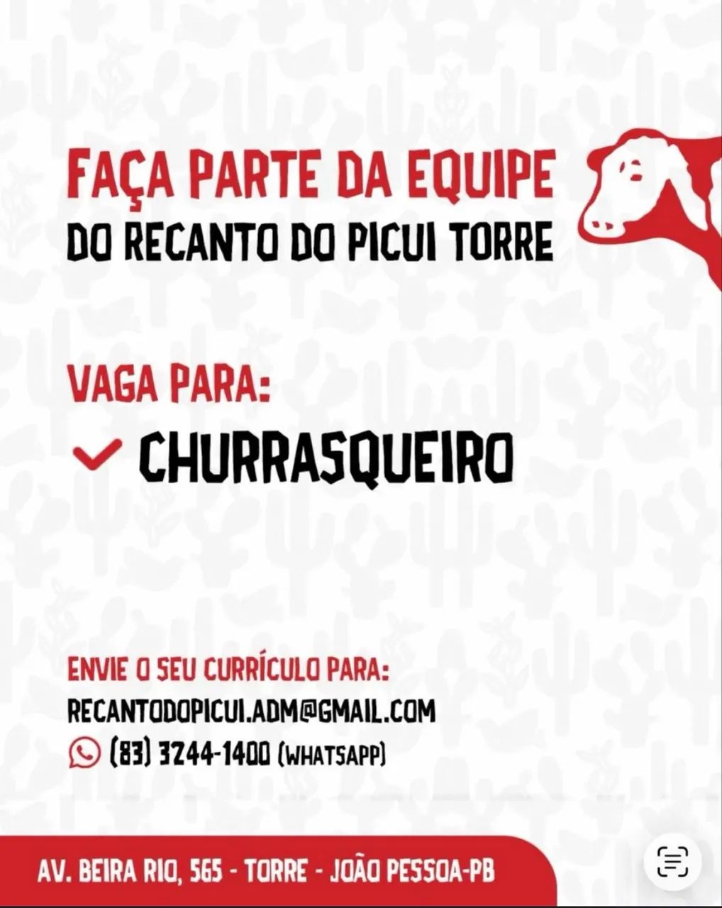 Vaga para Restaurante 