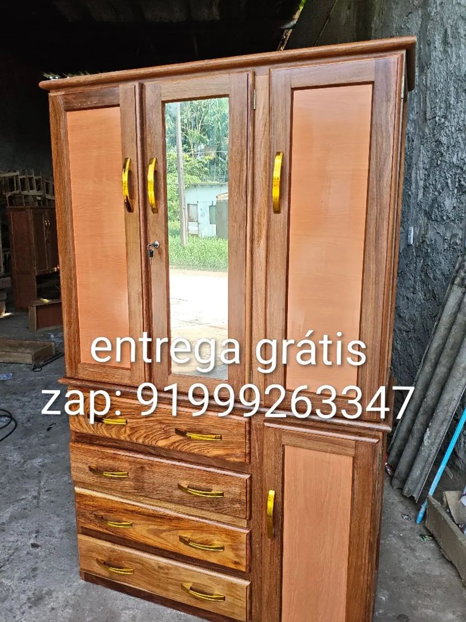 Guarda roupa de madeira 4 gavetas entrega grátis 
