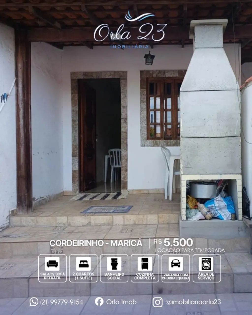 CORDEIRINHO, ORLA 23 IMOBILIÁRIA! Excelente locação para temporada.