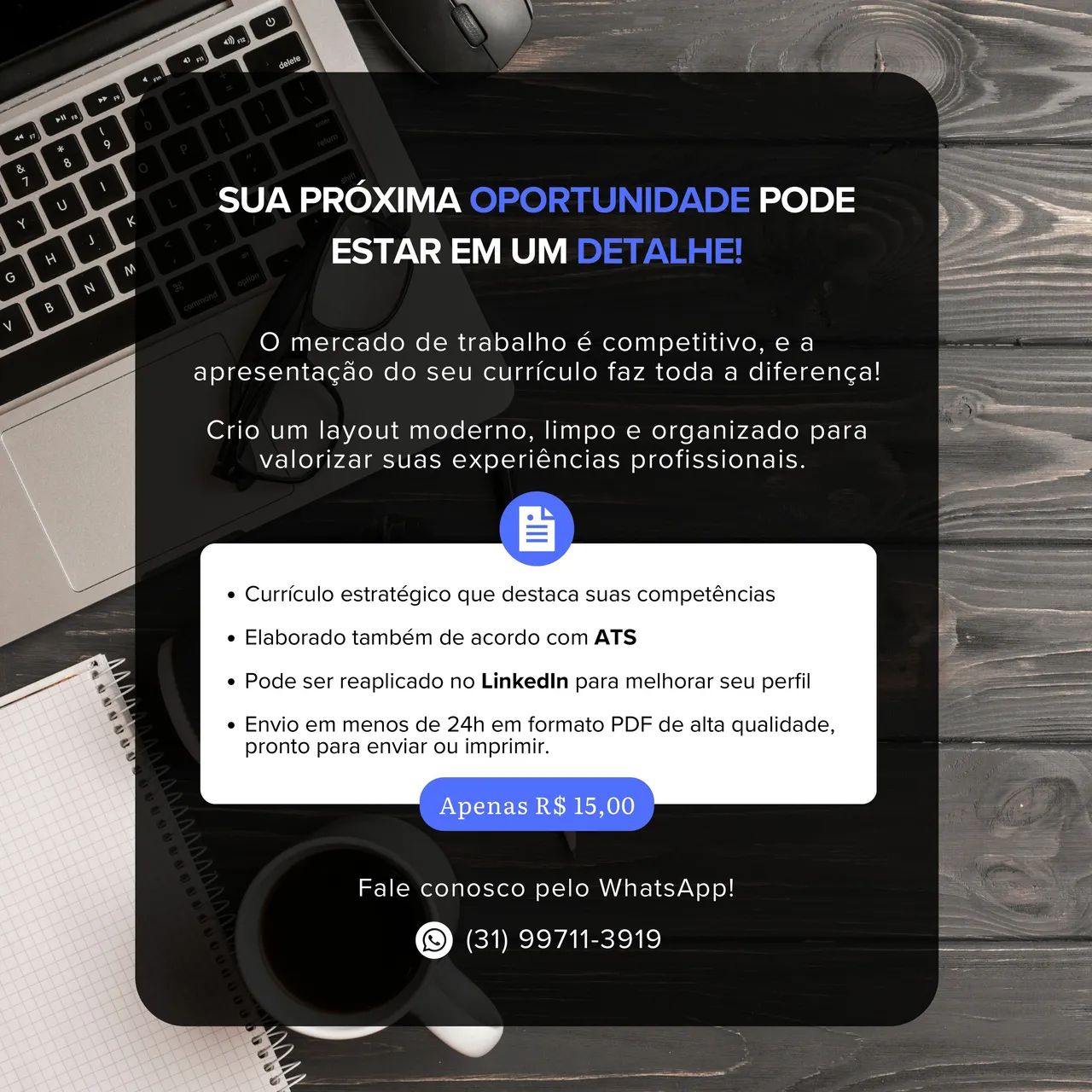 Currículo Profissional - R$ 15,00