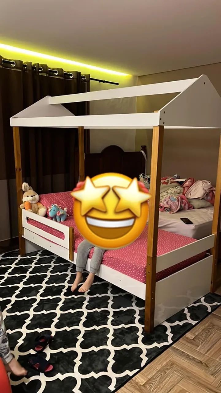 Cama casinha branco/mel  - Foto 2
