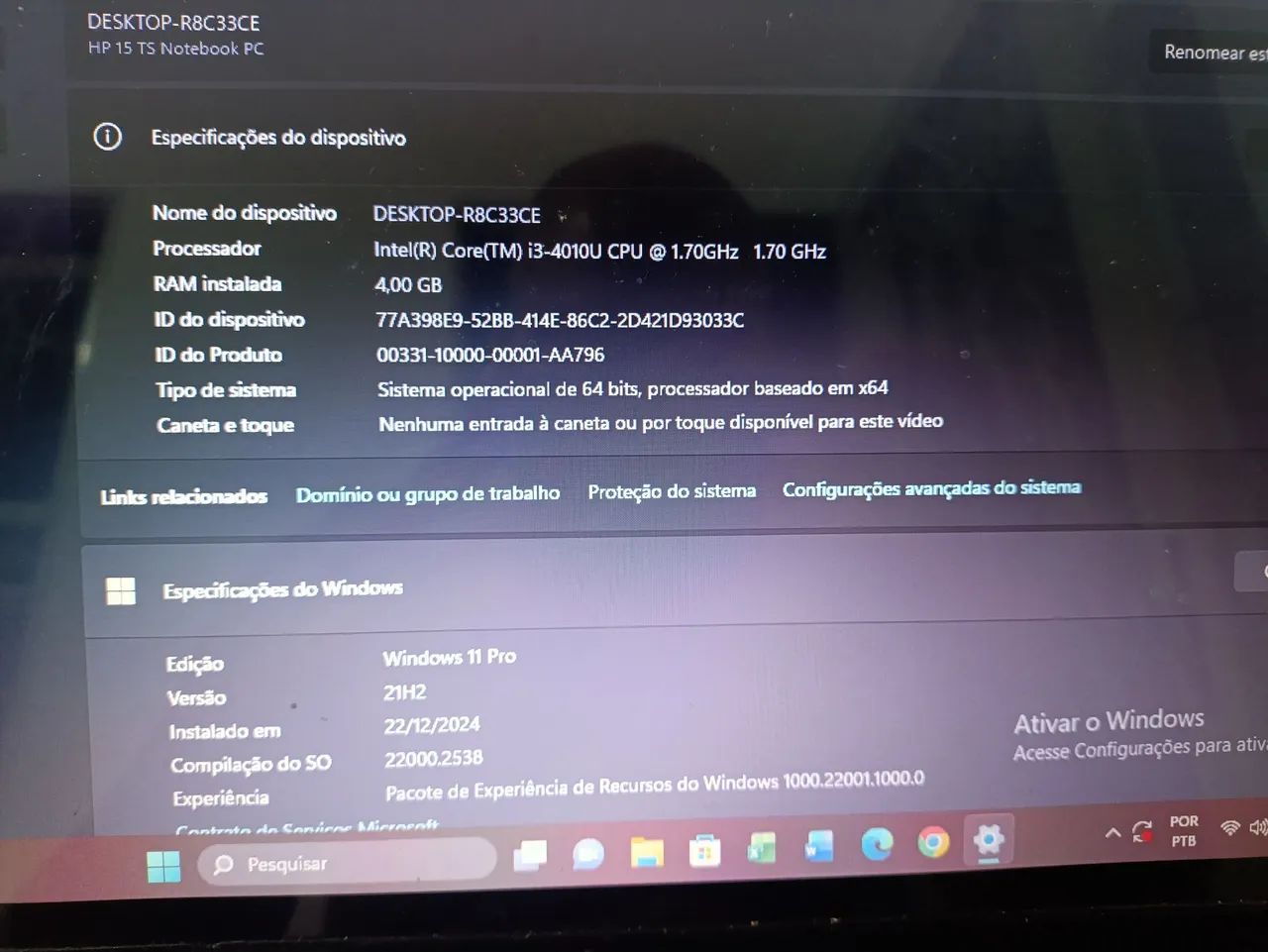 Notebook HP Intel Core i3 com SSD - Rápido e Ideal para Estudos/Trabalho - Foto 2