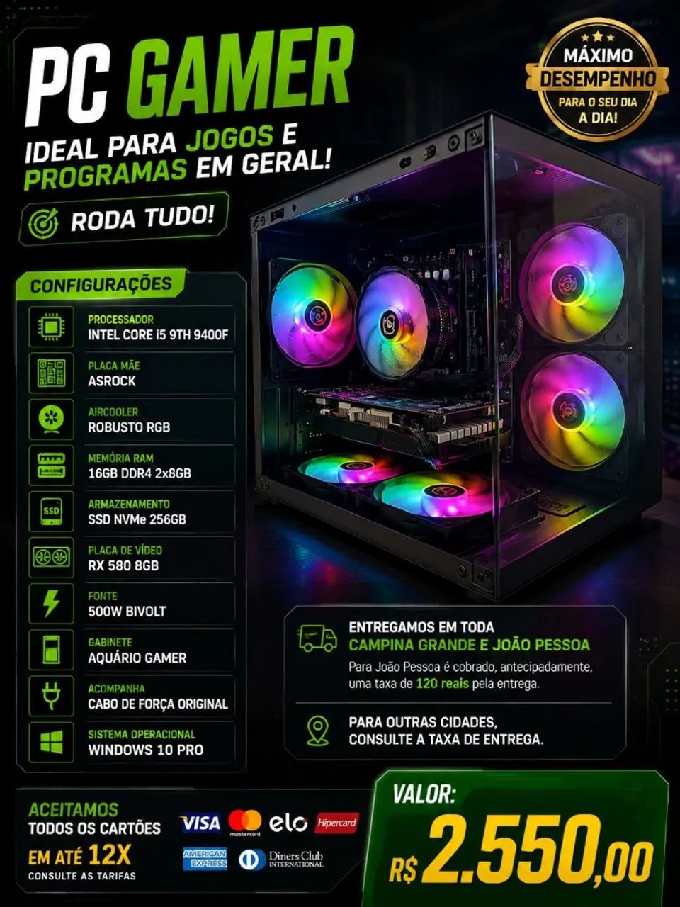 ? PC Gamer com excelente custo-benefício!