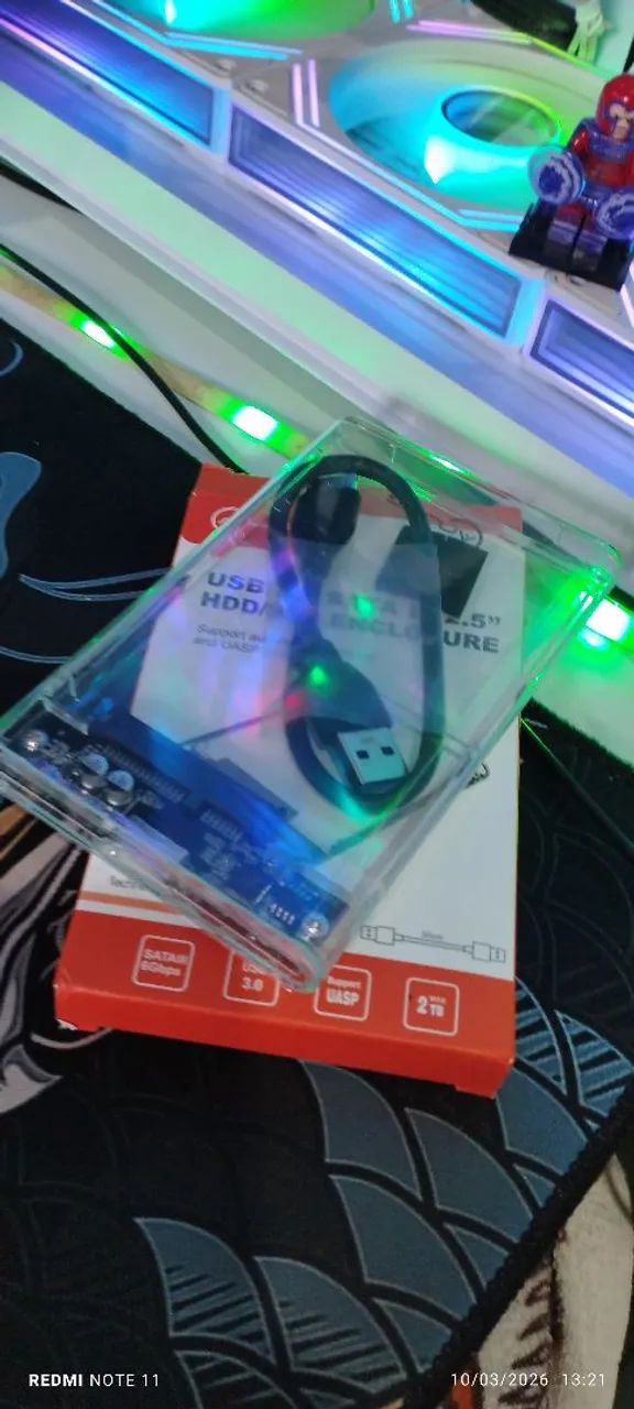 CASE DE HD NOVA TRANSPARENTE ANJ.GG USB 3.0 - Foto 5