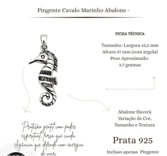 Pingente Cavalo Marinho Prata 925 - Foto 3