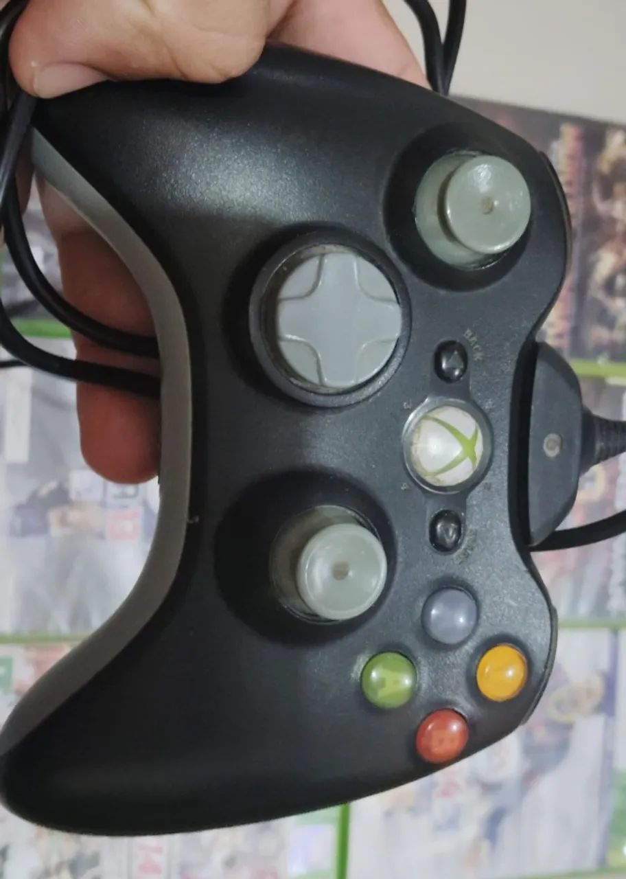 CONTROLE DE X BOX 360+ FONTE ORIGINAL + 6 JOGOS * ZAP  - Foto 4