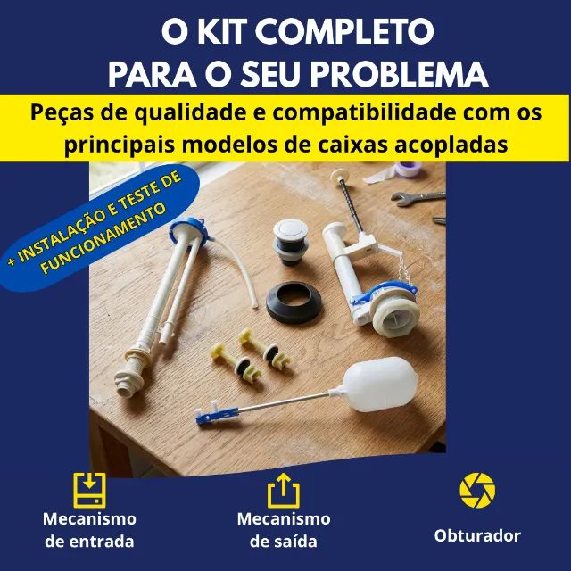 Kit Reparo Caixa Acoplada + Instalação - Foto 5