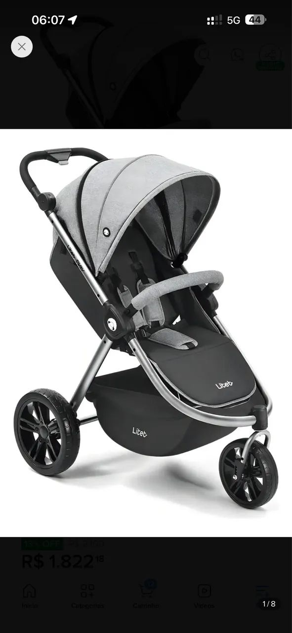 carrinho de bebê liteb sway cinza - Foto 3