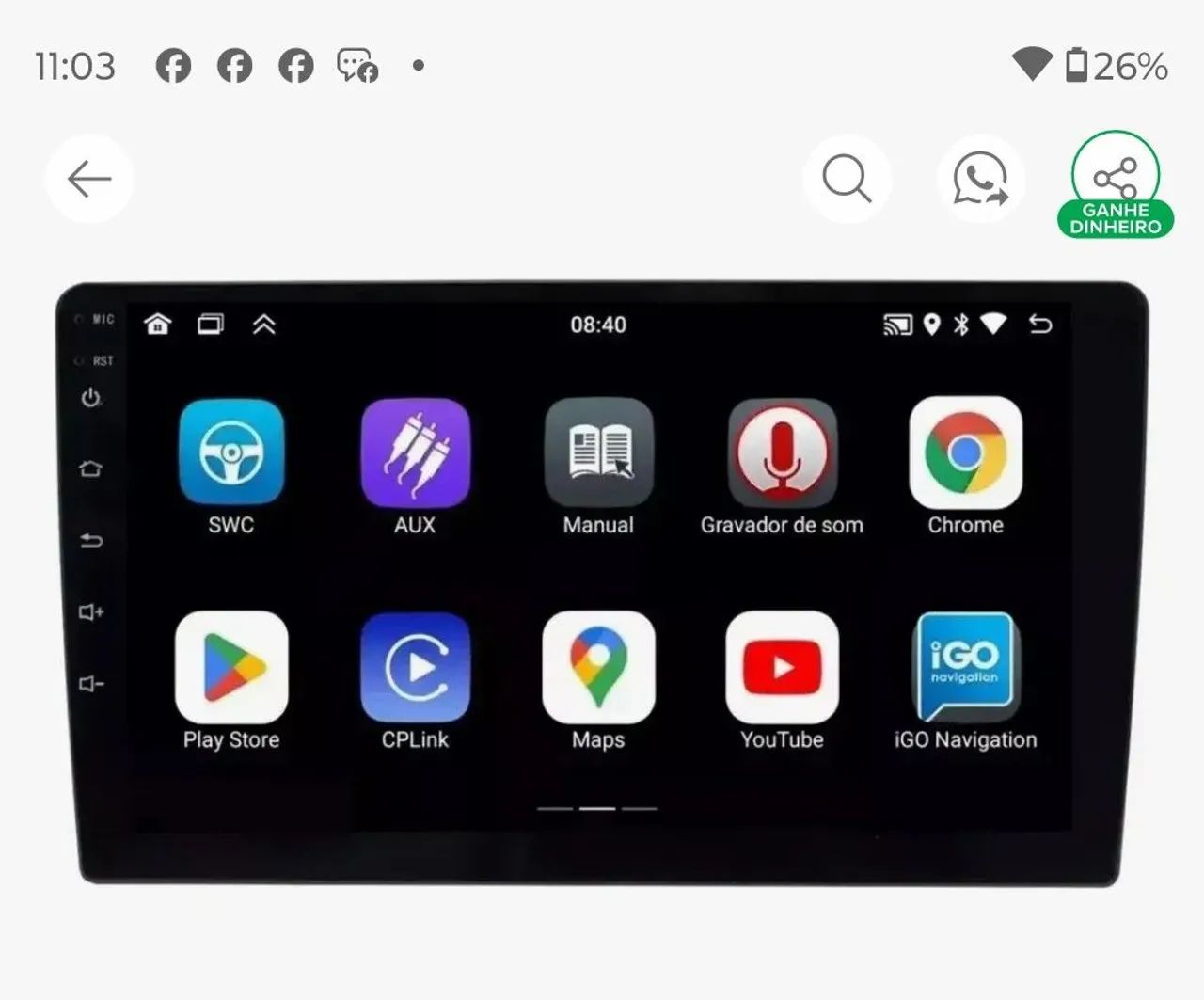 Multimídia Android 7 polegadas  - Foto 4