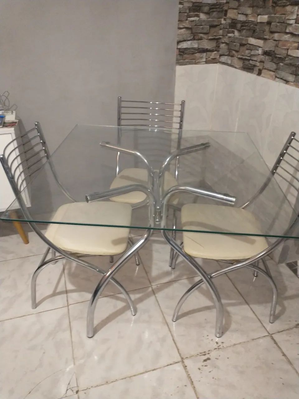Mesa tampo vidro 90x90 - Foto 4