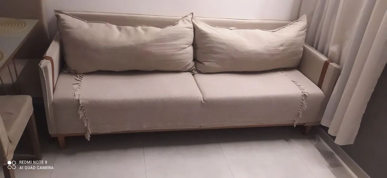 Sofá linho com couro  - Foto 2