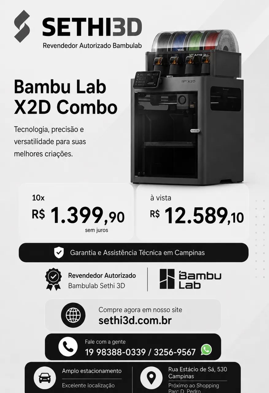 Impressora 3D Bambulab X2D Combo 