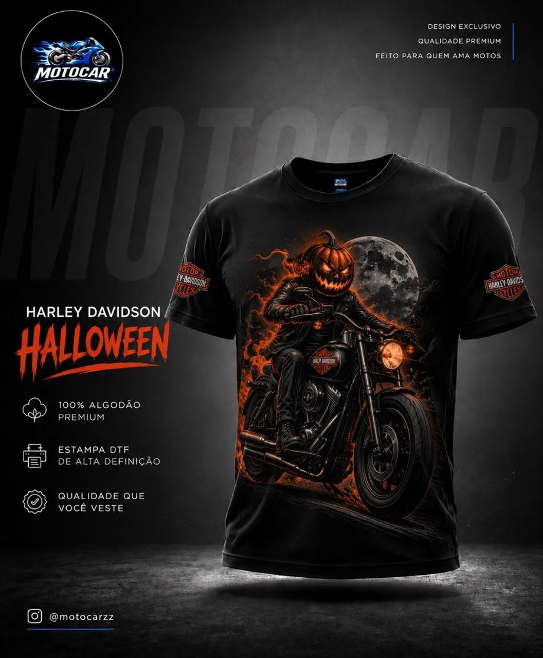 CAMISETA MOTOCAR HALLOWEEN