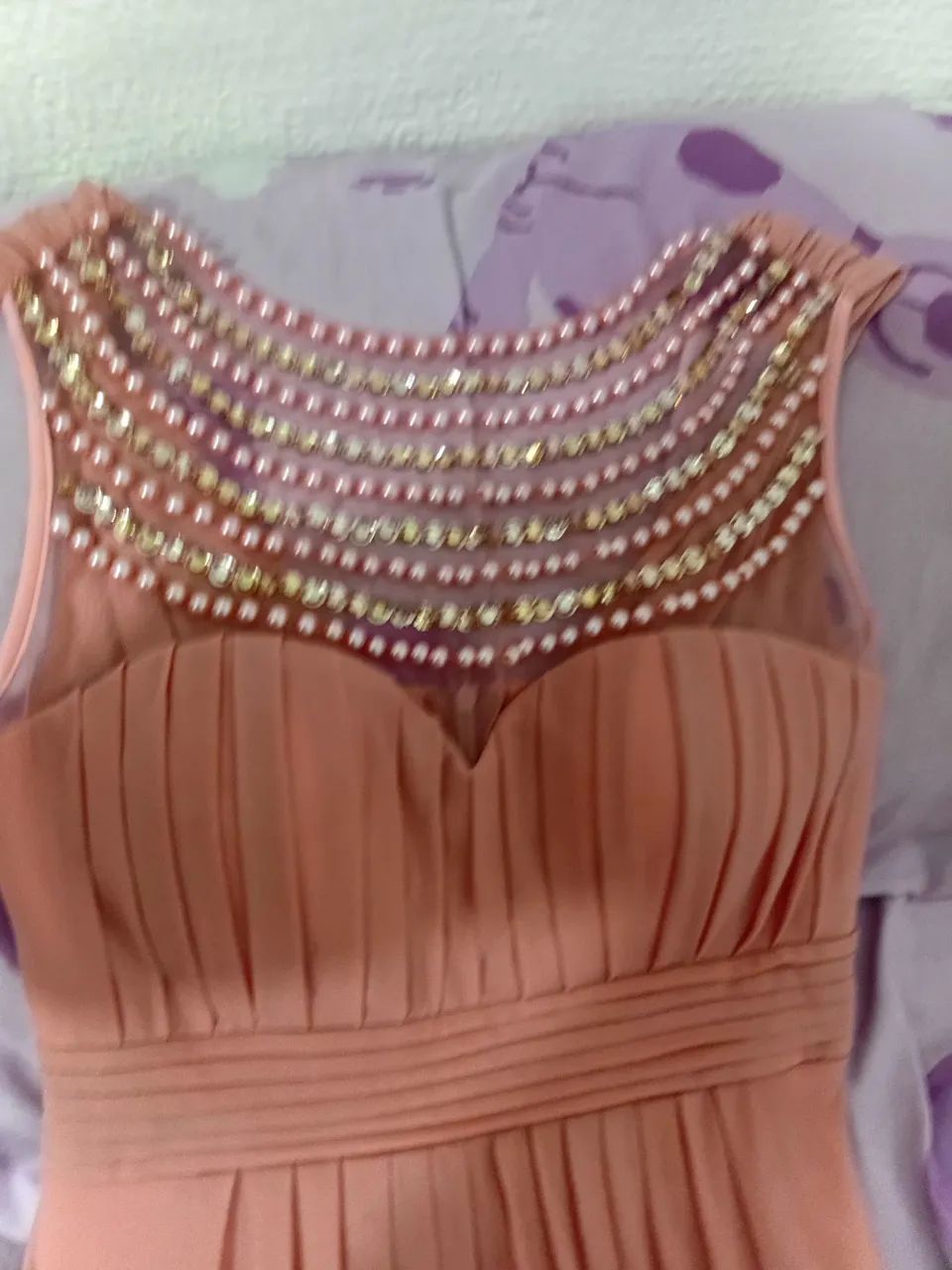 Vestido rosa com pedraria - Foto 3