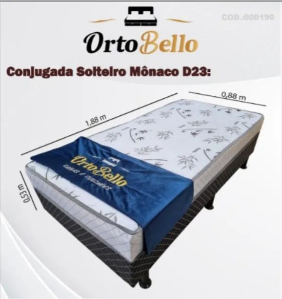 Cama Box Solteiro Mônaco Ortobello - Entrega Rápida! 