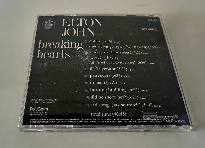 CD Elton John - Breaking Hearts - Rocket Record - Polygram - Ind. Brasileira - Foto 2
