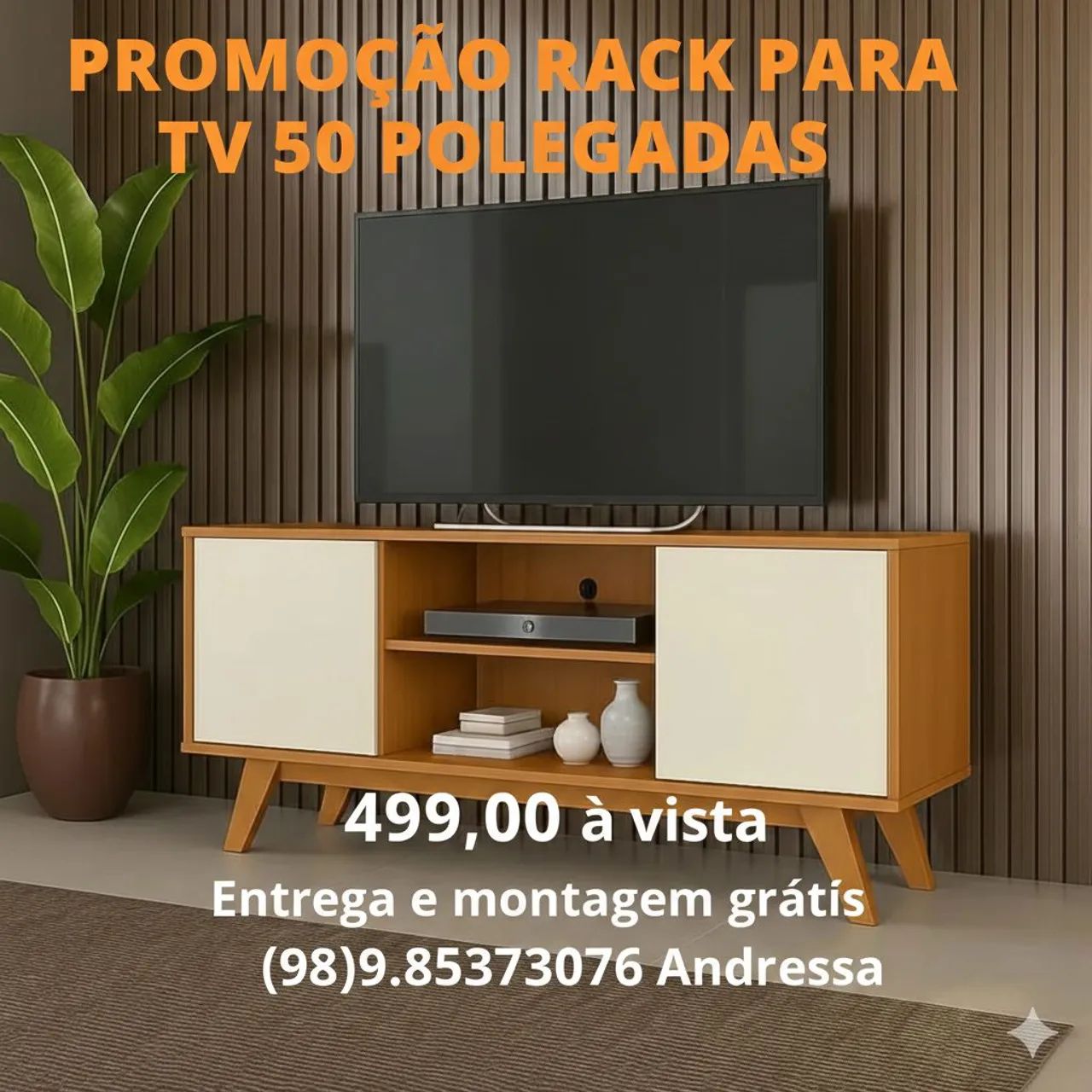 Rack para tv 50 polegadas montagem e entrega grátis 