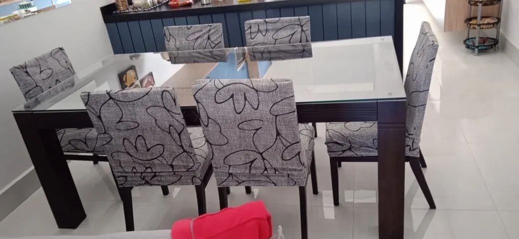 Mesa de Jantar Retangular 2x1m c/6 Cadeiras