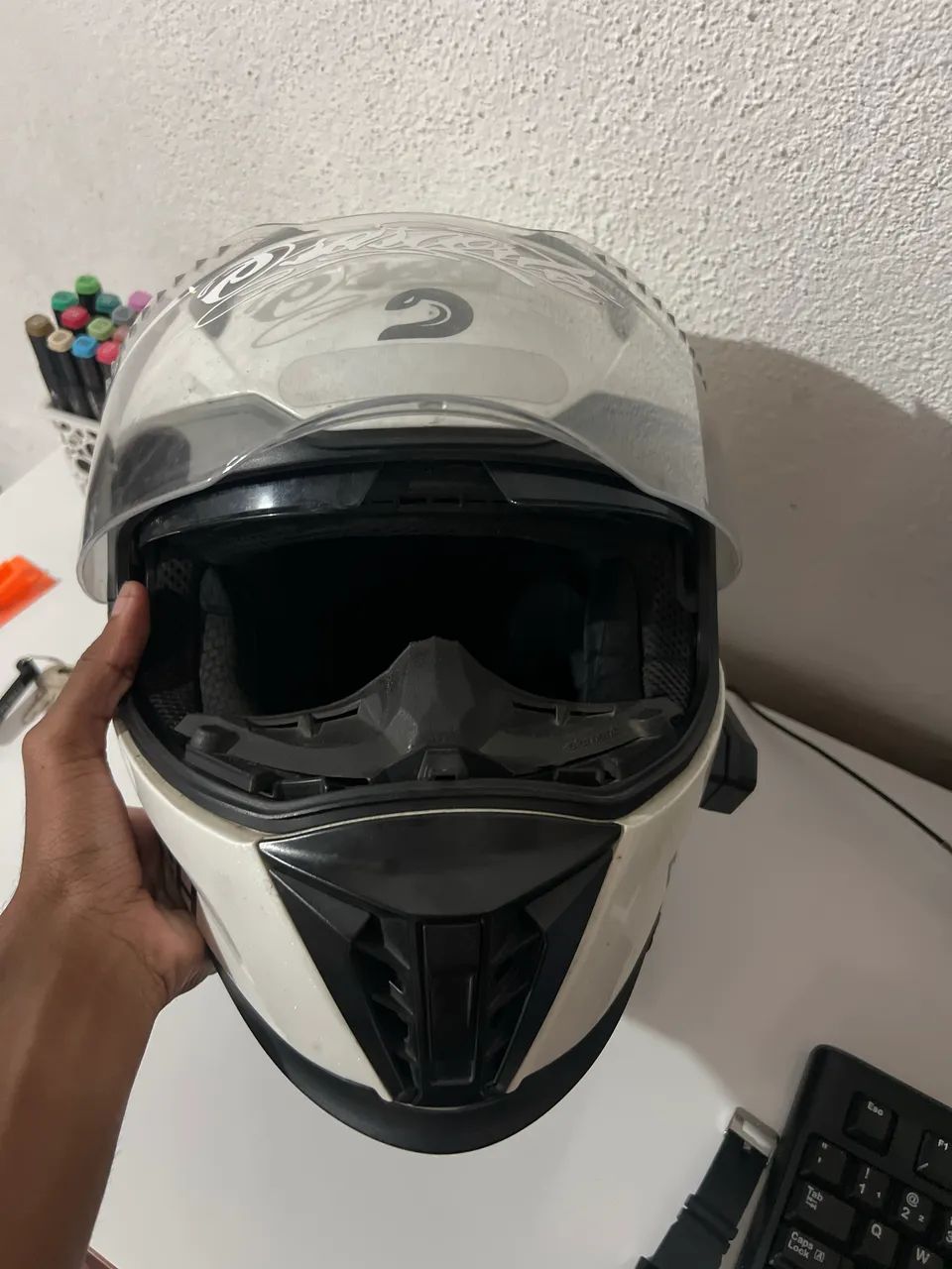 Capacete race tech com óculos interno   - Foto 2
