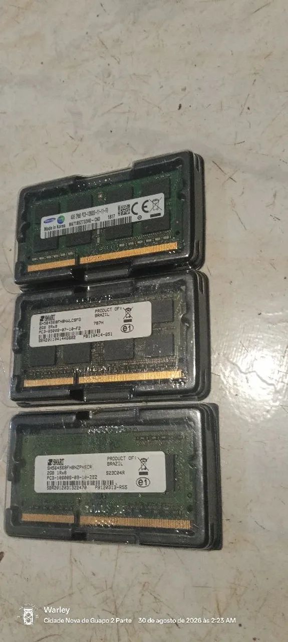 Memória Ram Ddr3 Notebook 4gigas e 2Gigas 