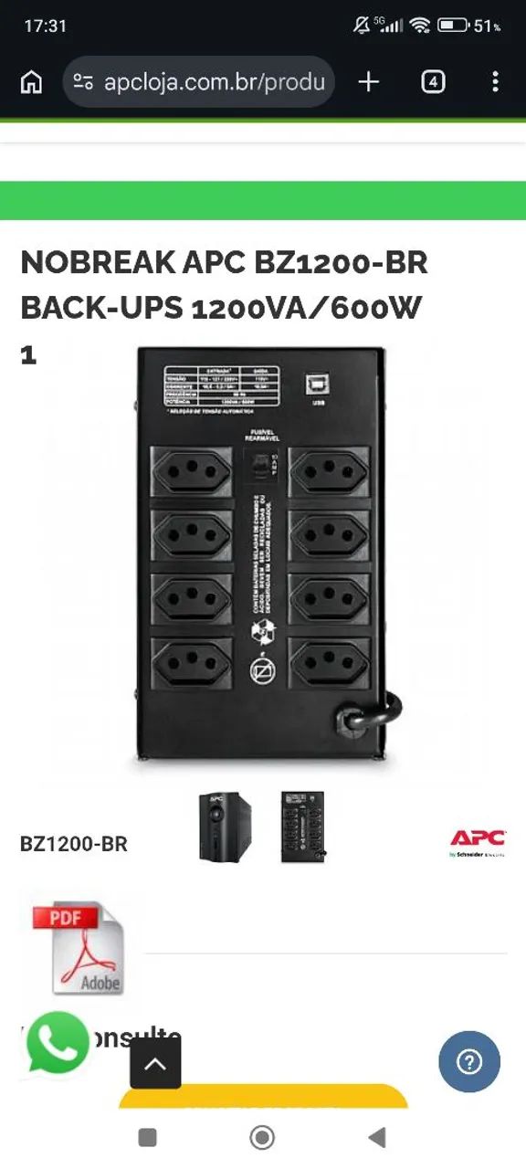 Nobreak APC 1200VA Recondicionado Baterias Novas 1 Ano Garantia - Foto 3