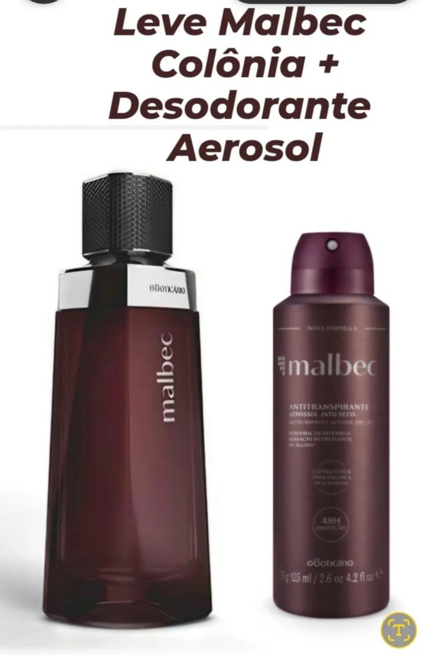 Malbec Colônia 100ml e Desodorante Aerosol