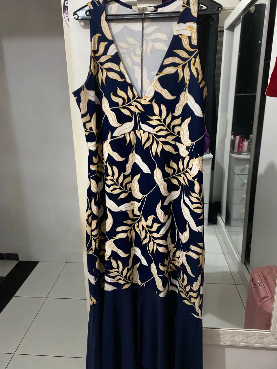 Vestido azul com flores  - Foto 4