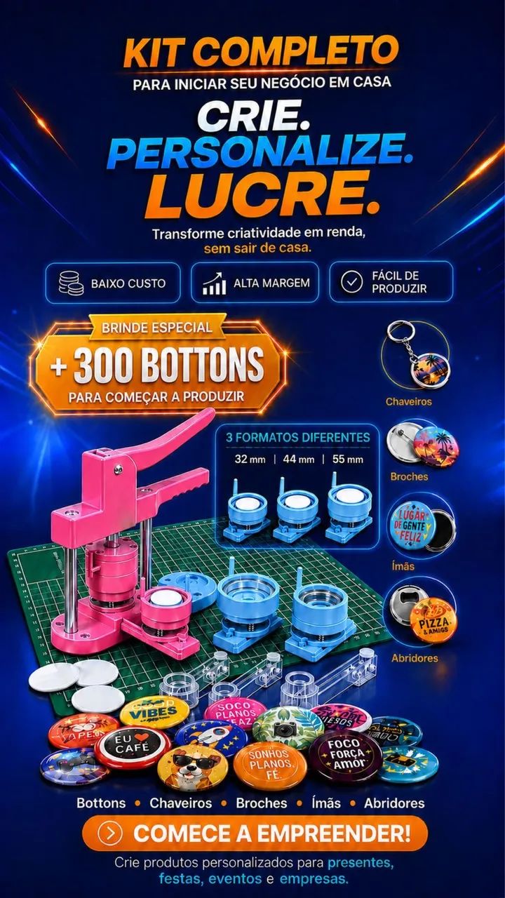 Máquina de bottons print Botton rosa  - Foto 2