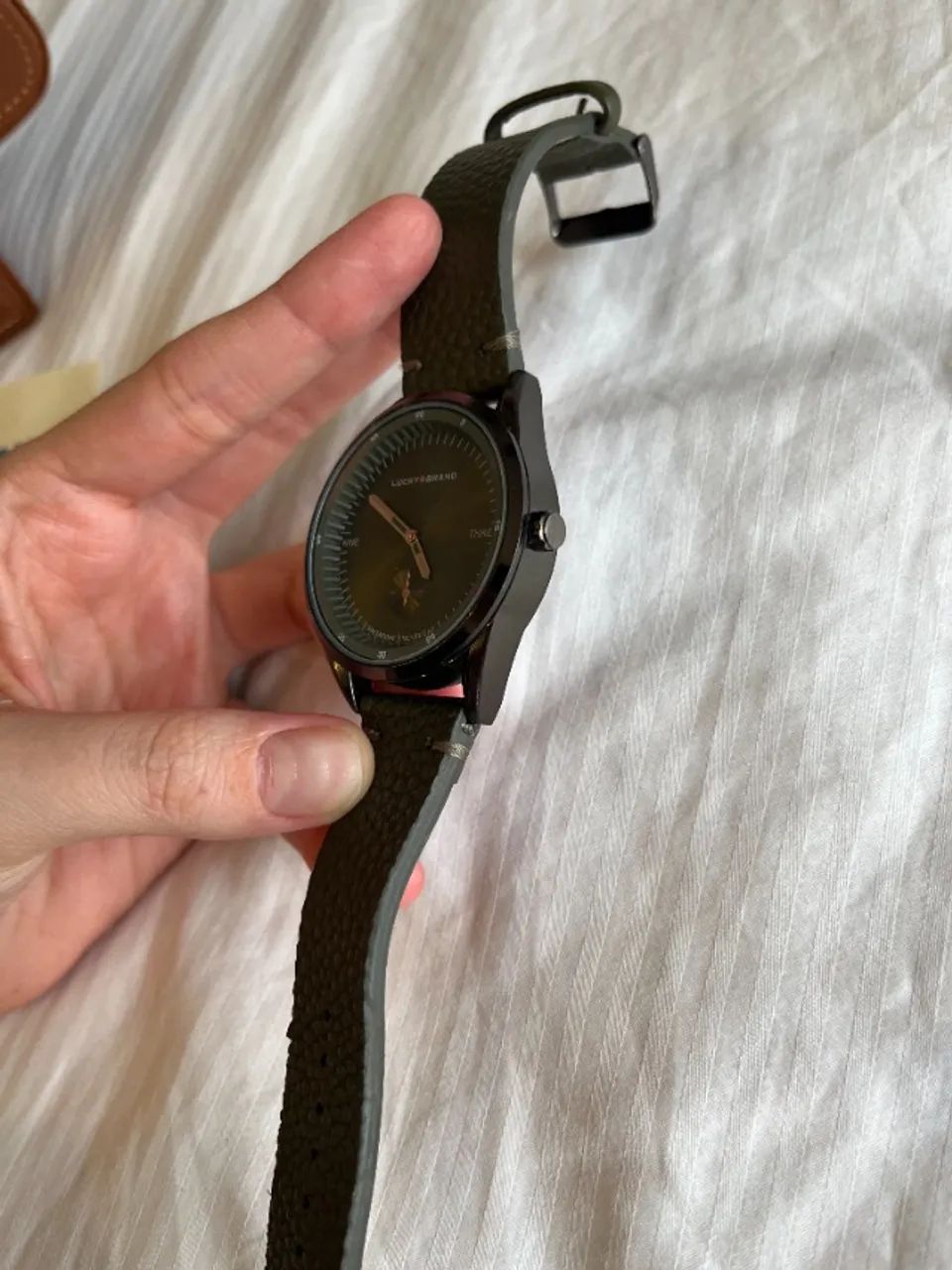 relógio masculino com pulseira de couro legítimo verde 40mm - Foto 4