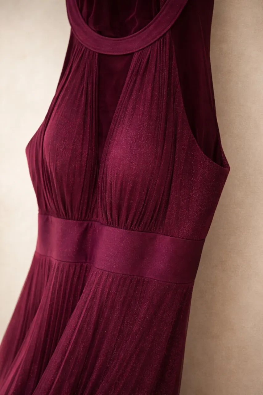 Vestido longo cor Marsala/Vinho