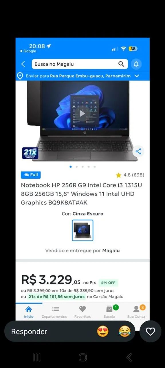 Notebook HP G9 Intel Core i3 8GB RAM 256GB SSD 15,6? HD Windows - Foto 5