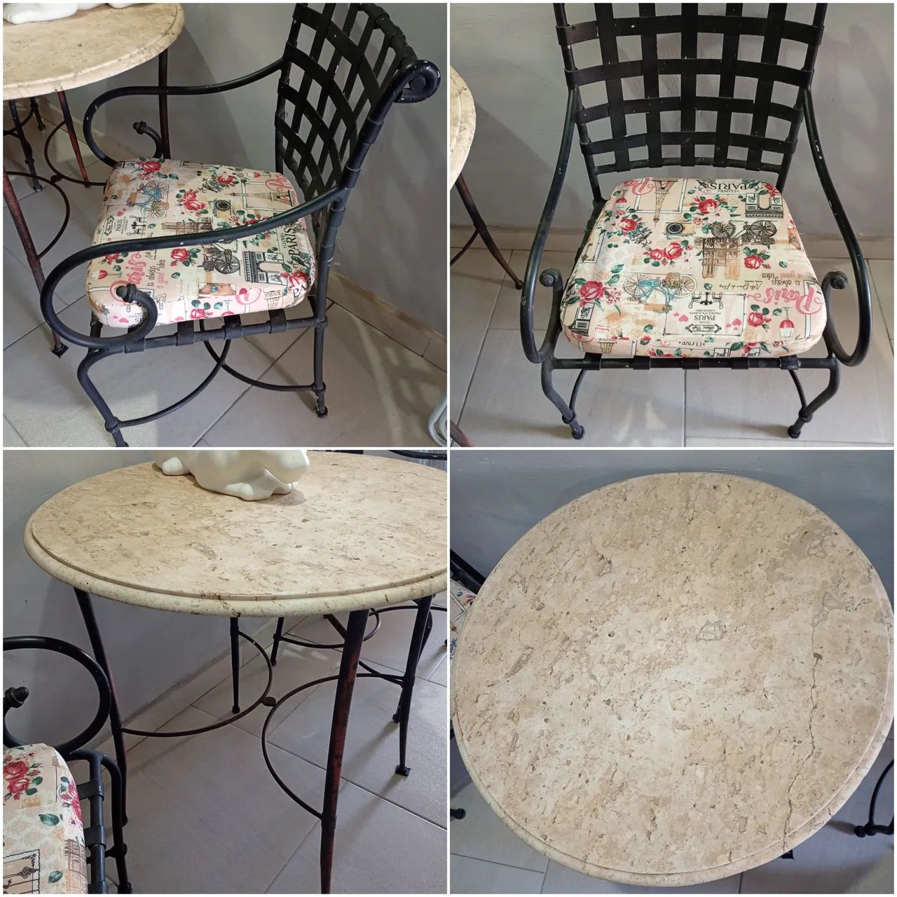 Mesa com cadeiras vintage!