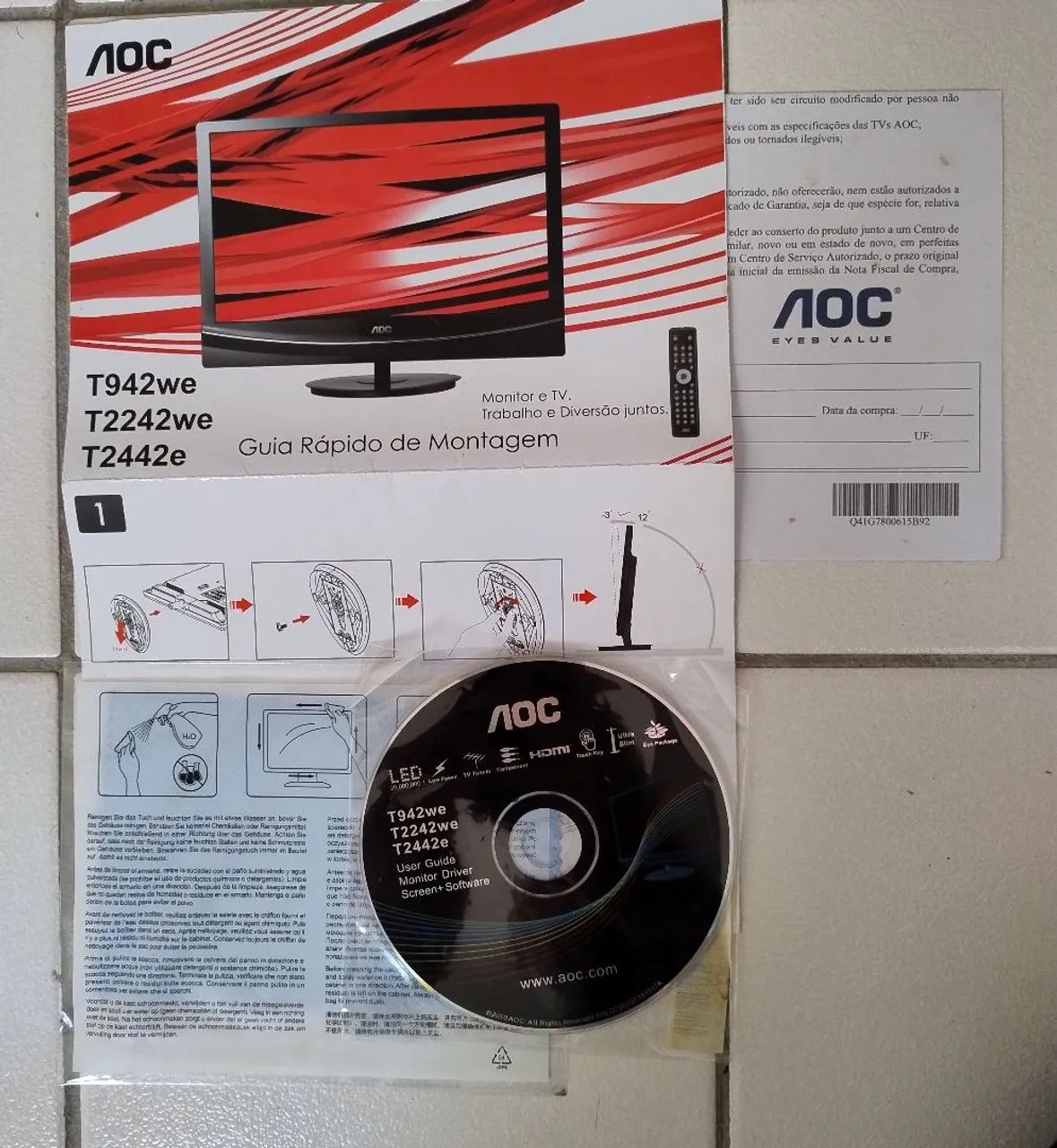 Monitor TV AOC 24" LED T2442E - Foto 5