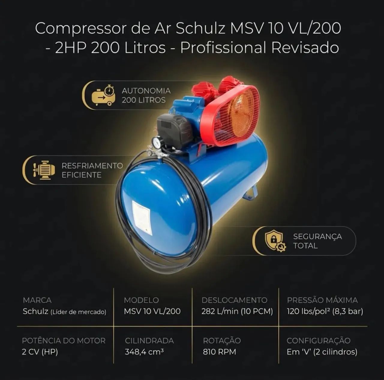 COMPRESSOR SCHÜTZ 200 LITROS 220v - Foto 2