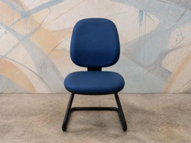 Cadeira Interlocutor Tecno2000 Azul Base Fixa Cantilever