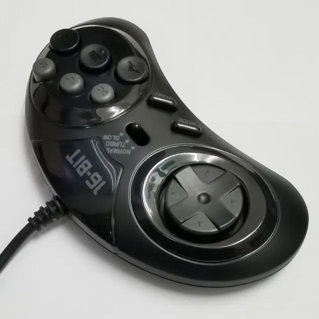 Par Controles Compatíveis Mega Drive 1, 2 E 3 Master System Preto - Foto 3