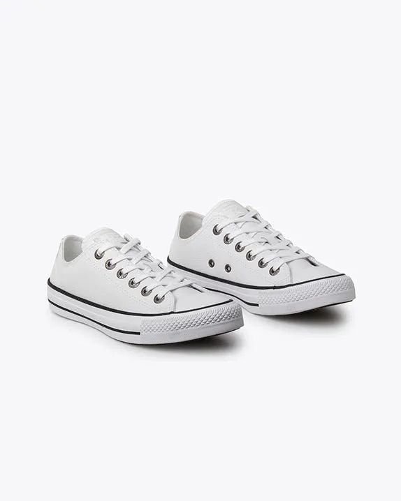 Tênis Converse Chuck Taylor All Star Couro Cano Baixo Branco