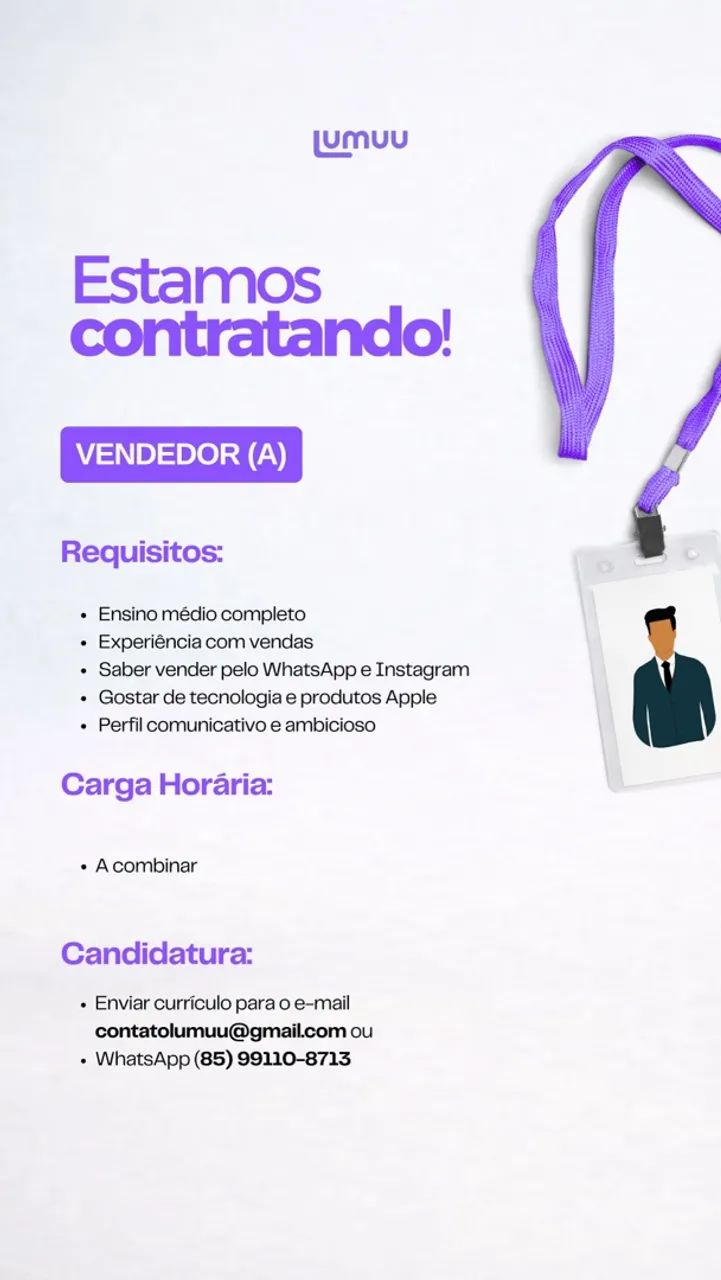 Vaga: Vendedor(a) 