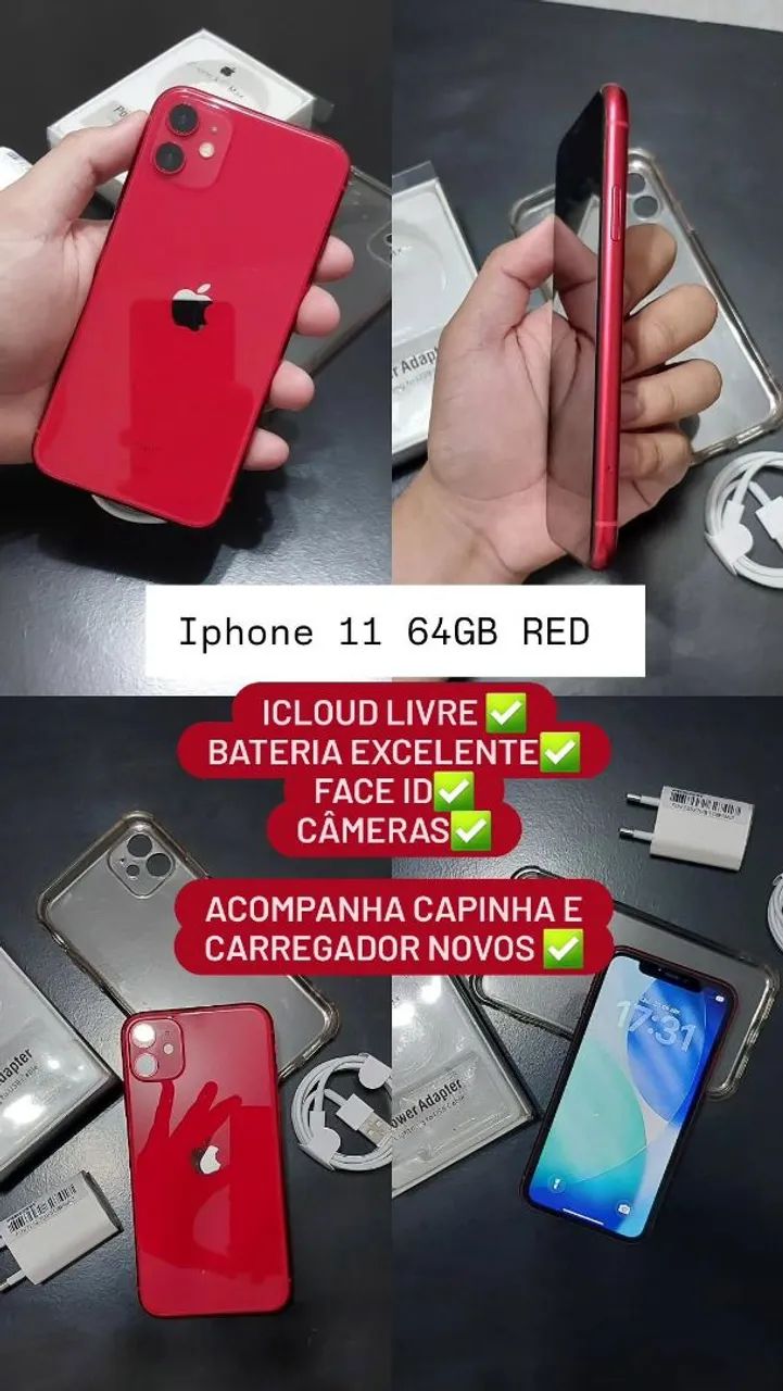 iPhone 11 RED 64GB NOVO ? R$1100 HOJE ? - Celulares e Smartphones
