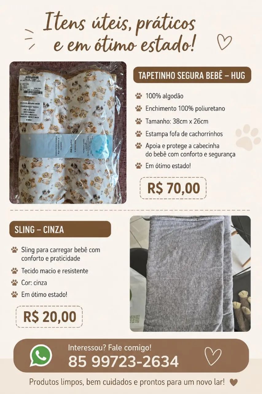 Vende-se itens para bebê 