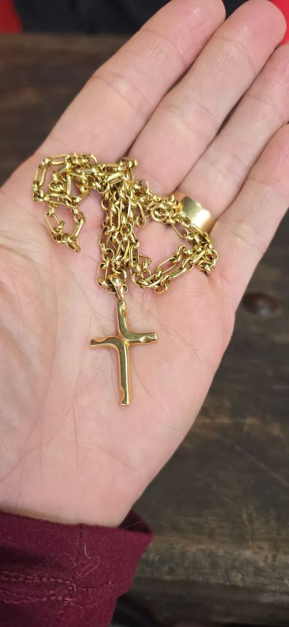 Colar de ouro masculino 750 - Foto 3