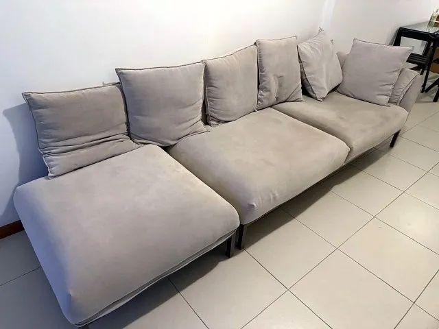 Sofá Lider Interiores Hug Cinza com Chaise 2,80m - Foto 2