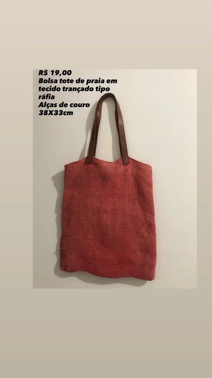 Bolsa tote de praia tem alças de couro - Foto 2