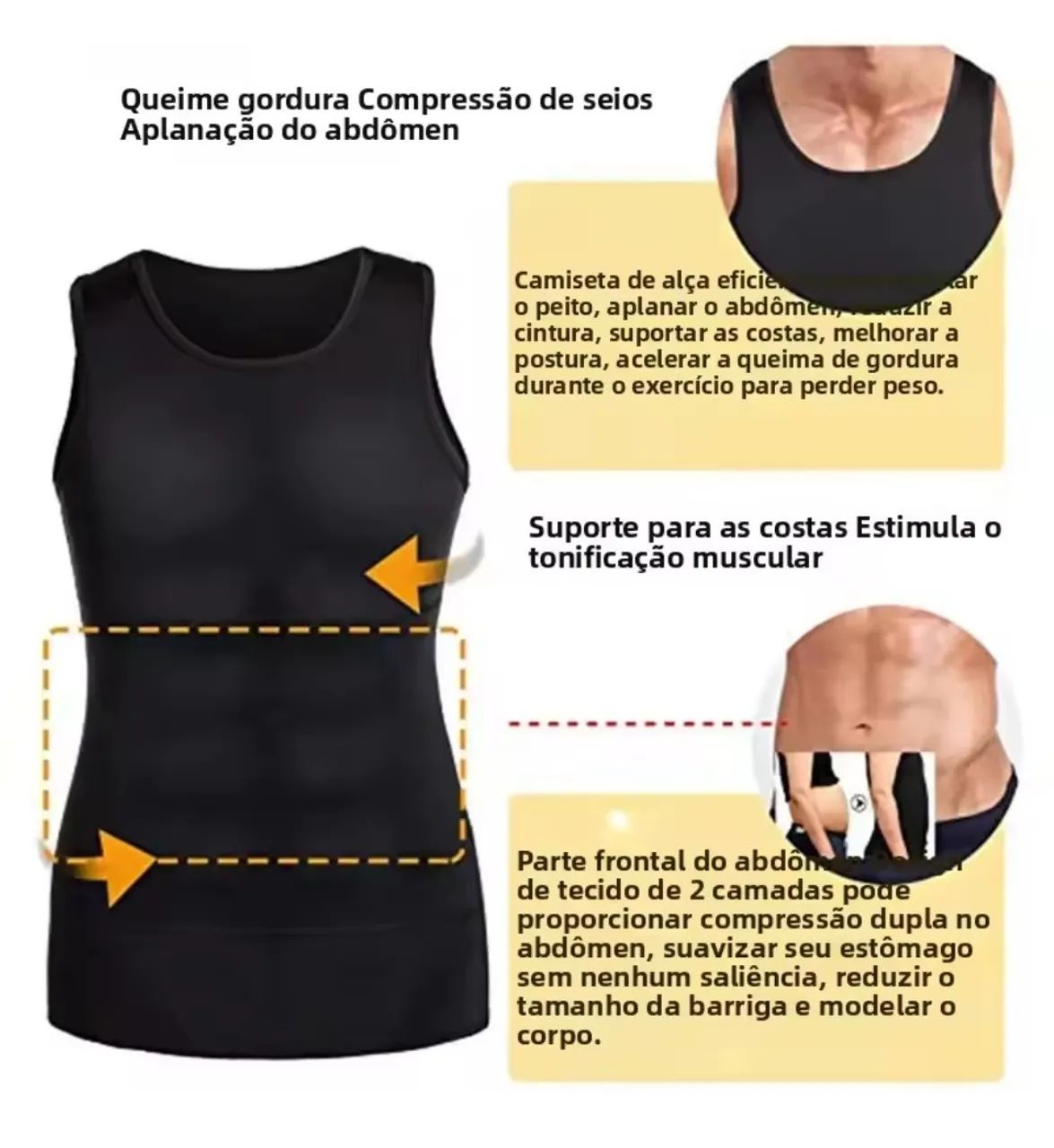 Camisa compressora emagrecedora masculina - Foto 5