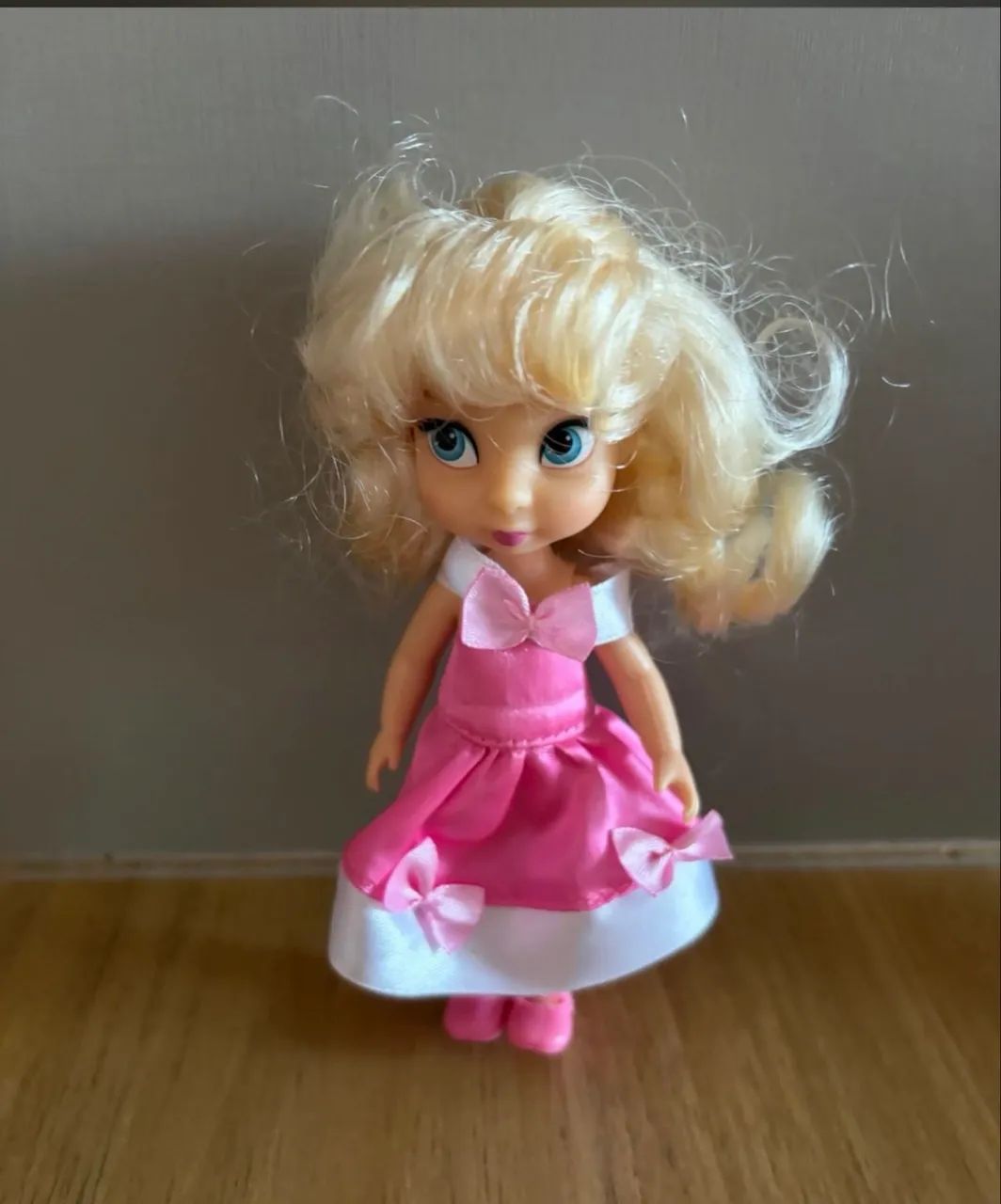 mini animators cinderela vestido rosa