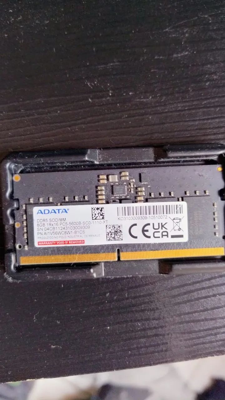 Memória ram data 8gb ddr5