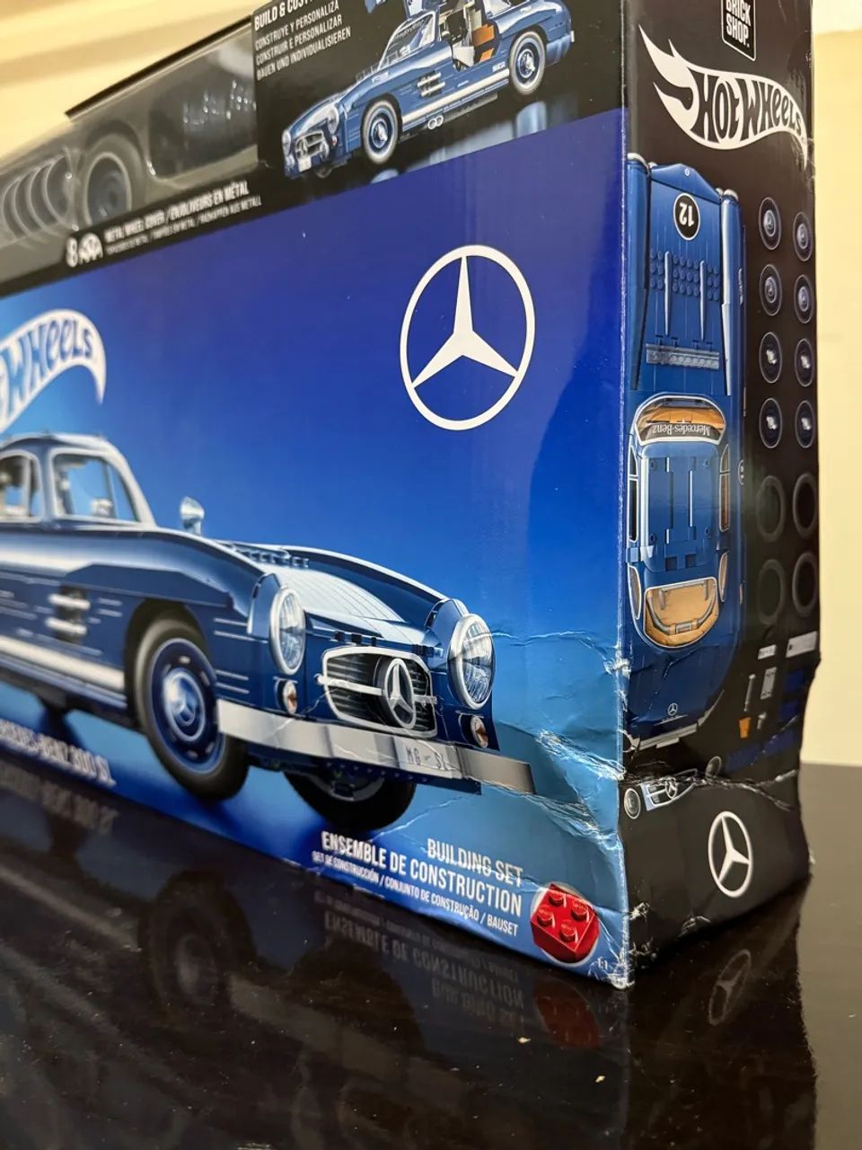 Mattel Brick Hot Wheels Mercedes-Benz 300 SL montável escala 1:12